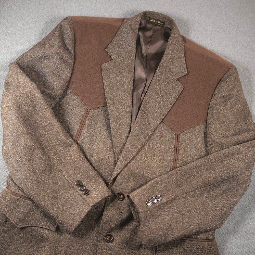 Circle S Western Cowboy Rodeo Ranch Retro Yoke Arrowhead Pocket Men Blazer 44R